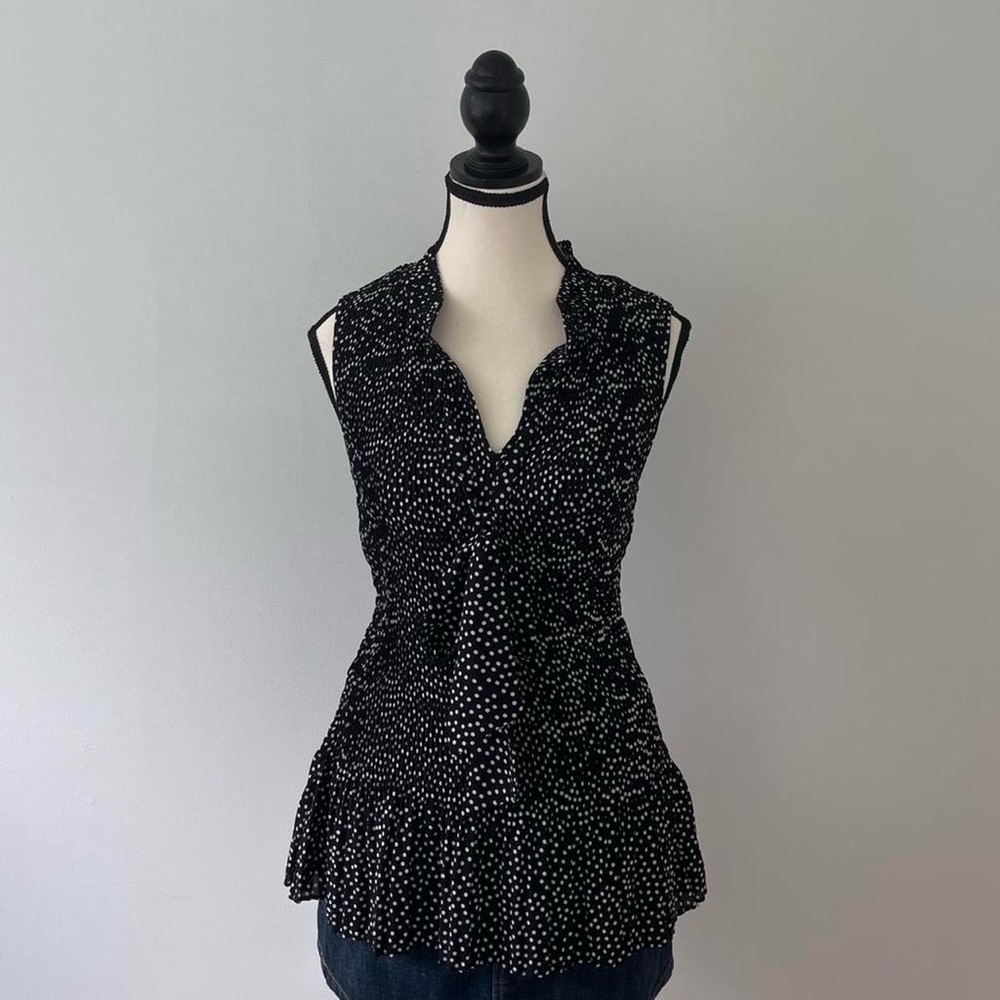 Vintage DKNY Black and White Polka Dots Blouse